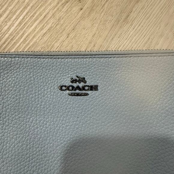 COACH Small Wristlet With Lacquer Rivets Blue Zip Pouch Wallet Wristlet - Picture 3 of 5